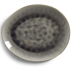 Gifi Vaisselle Et Accessoires De Table^Assiette plate grès effet artisanal 28,5x24cm