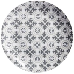 Gifi Vaisselle Et Accessoires De Table^Assiette plate motif carreau de ciment gris