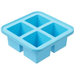 Gifi Conservation Alimentaire^Bac à glaçon XXL en silicone 4 compartiments blanc/bleu