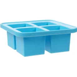 Gifi Conservation Alimentaire^Bac à glaçon XXL en silicone 4 compartiments blanc/bleu