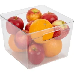Gifi Rangement De Cuisine^Bac de rangement carré transparent pour frigo 5,5L