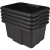 Best Bac de rangement en plastique 15L uni noir x5 Rangement