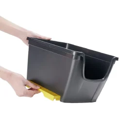 Bac en plastique noir superposable 14 L Rangement