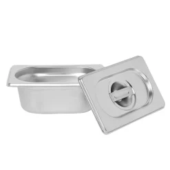 Gifi Préparation Culinaire^Bac inox avec couvercle préparation conservation L.17,5 cm