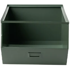 Bac superposable en métal vert - L33 x l25 x H28,5 cm Rangement