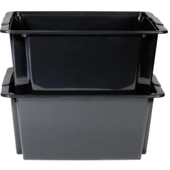 Best Bac superposable 22L noir x3 - 43x34xH18,5 cm Rangement