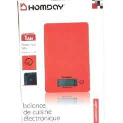 Gifi Préparation Culinaire^Balance de cuisine électronique Homday rouge