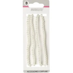 Bandeau élastique perles imitation blanc^Gifi