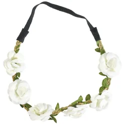 Bandeau pour cheveux couronne de fleurs blanches^Gifi