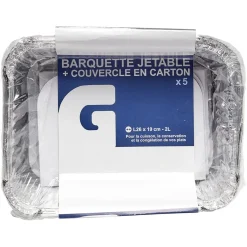 Gifi Conservation Alimentaire^Barquette en aluminium 2L par 5
