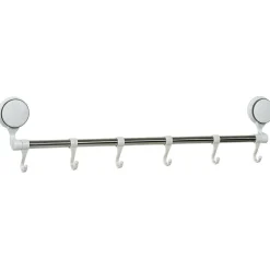 Barre porte serviettes à ventouses 6 crochets L.60 cm^Gifi Discount