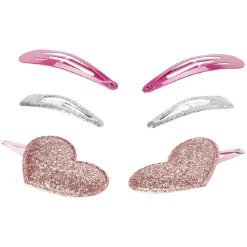Barrette clic clac coeur et paillettes x6^Gifi Outlet