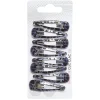 Barrette clic clac imprimé écaille noir et gris x8^Gifi Discount