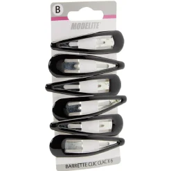 Barrette clic clac métal noir brillant x6^Gifi Best