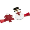 Barrette design Noël forme bonhomme de neige et sapin x2^Gifi Outlet