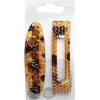 Barrette large imprimé écaille marron x2^Gifi Discount