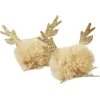 Barrette Noël pompom design renne doré x2^Gifi Online