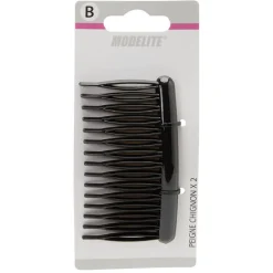 Barrette peigne noir brillant x2^Gifi Outlet