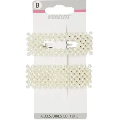 Barrette perles imitation blanc x2^Gifi Best