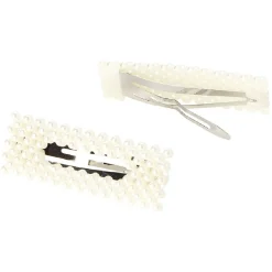 Barrette perles imitation blanc x2^Gifi Best