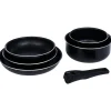 Gifi Cuisson^Batterie de cuisine 6 pièces aluminium noir