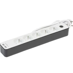 Bloc multiprise 5 prises 2 USB avec interrupteur et protection enfant^Gifi Clearance