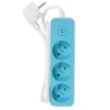 Bloc multiprise interrupteur et protection enfant blanc et bleu x3^Gifi Best