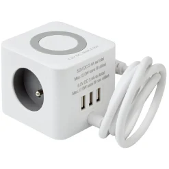 Bloc multiprise standard usb chargeur à induction carré blanc^Gifi Sale