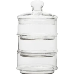 Gifi Conservation Alimentaire^Bocal bonbonnière 3 compartiments en verre transparent