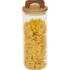 Gifi Conservation Alimentaire^Bocal de conservation 1,1L en verre avec couvercle en bois Ø9,5xH20cm
