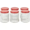 Gifi Conservation Alimentaire^Bocal en verre transparent avec couvercle rouge 300 ml x6