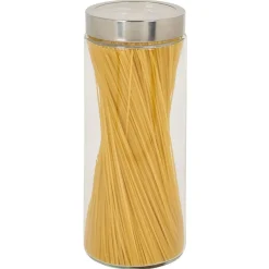 Gifi Conservation Alimentaire^Bocal en verre transparent couvercle inox 2L - Ø11xH.27cm