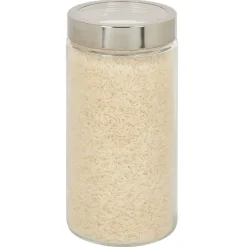 Gifi Conservation Alimentaire^Bocal en verre transparent couvercle inox 1,6L - Ø11xH.22cm