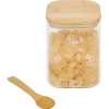 Gifi Conservation Alimentaire^Bocal en verre transparent 850ml avec couvercle et cuillère en bambou