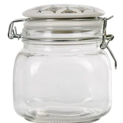 Gifi Conservation Alimentaire^Bocal hermétique carré en verre couvercle motif ciment 750ml