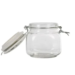 Gifi Conservation Alimentaire^Bocal hermétique carré en verre couvercle motif ciment 750ml