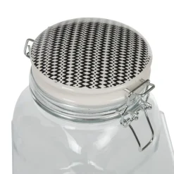 Gifi Conservation Alimentaire^Bocal hermétique carré en verre couvercle motif ethnique 1 L