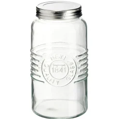 Gifi Conservation Alimentaire^Bocal hermétique rond transparent avec couvercle en métal H17 cm