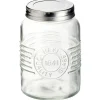 Gifi Conservation Alimentaire^Bocal hermétique rond transparent avec couvercle en métal H13 cm