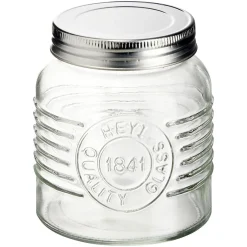 Gifi Conservation Alimentaire^Bocal hermétique rond transparent avec couvercle en métal H10 cm