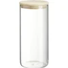 Gifi Conservation Alimentaire^Bocal rond transparent avec couvercle en bois 1,4L