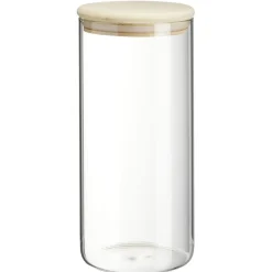 Gifi Conservation Alimentaire^Bocal rond transparent avec couvercle en bois 1,4L