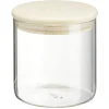 Gifi Conservation Alimentaire^Bocal rond transparent avec couvercle en bois 0,6L