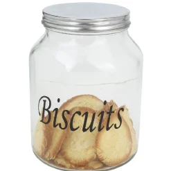 Gifi Conservation Alimentaire^Bonbonniere verre transparent avec couvercle inox 3 L