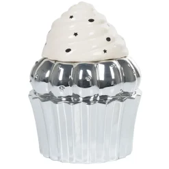 Gifi Conservation Alimentaire^Bonbonnière cupcake gris argenté avec couvercle blanc