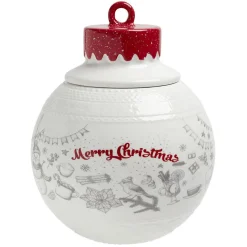 Gifi Conservation Alimentaire^Bonbonnière en céramique décor Noël rouge blanc