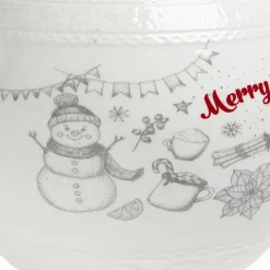 Gifi Conservation Alimentaire^Bonbonnière en céramique décor Noël rouge blanc