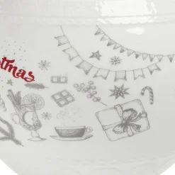 Gifi Conservation Alimentaire^Bonbonnière en céramique décor Noël rouge blanc