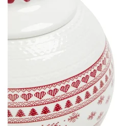 Gifi Conservation Alimentaire^Bonbonnière en céramique décor Noël rouge blanc