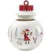 Gifi Conservation Alimentaire^Bonbonnière forme boule de Noël blanche et rouge